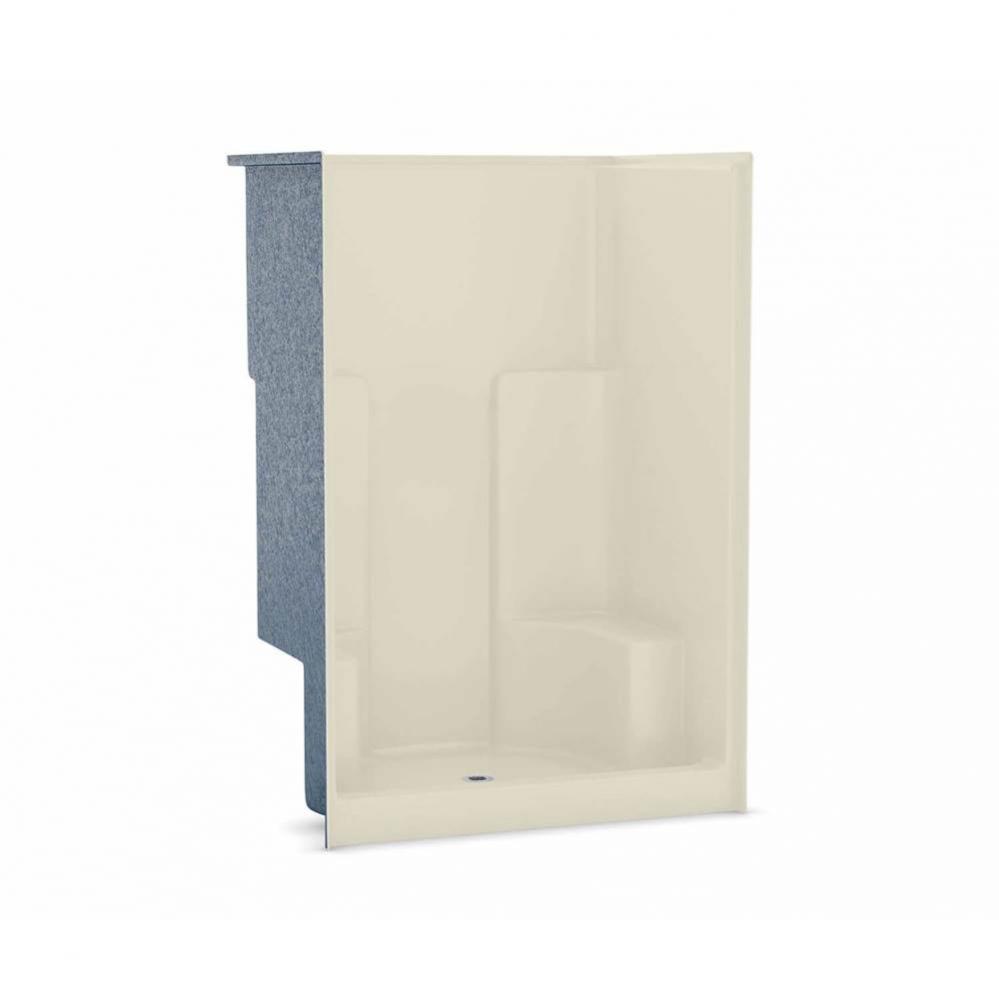 SS3648 48 in. x 36 in. x 72 in. 1-piece Shower with Two Seats, Center Drain in Bone