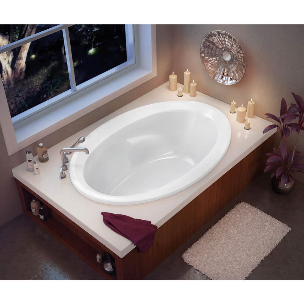 Twilight 59.75 in. x 41.5 in. Drop-in Bathtub with End Drain in White
