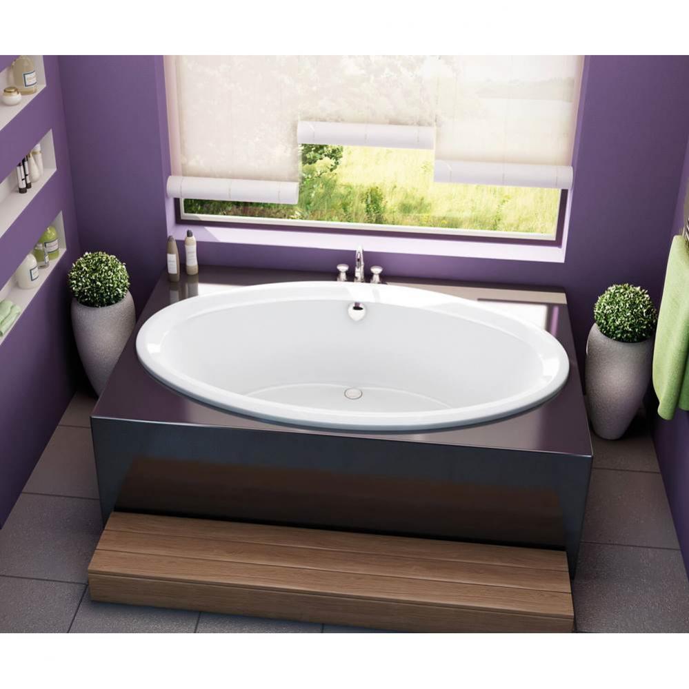 Tympani 71.625 in. x 41.625 in. Drop-in Bathtub with Center Drain in White