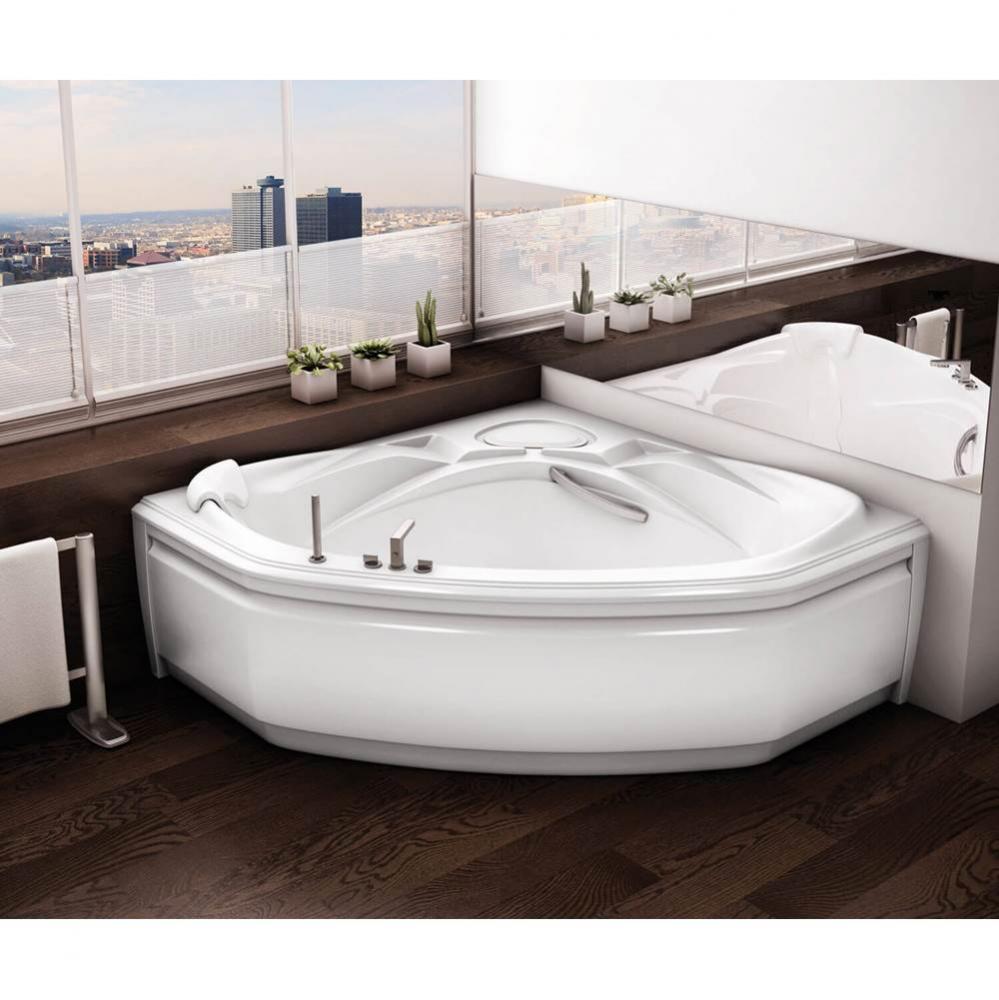 Infinity 60 in. x 60 in. Corner Bathtub with Combined Hydromax/Aerofeel System Center Drain in Whi