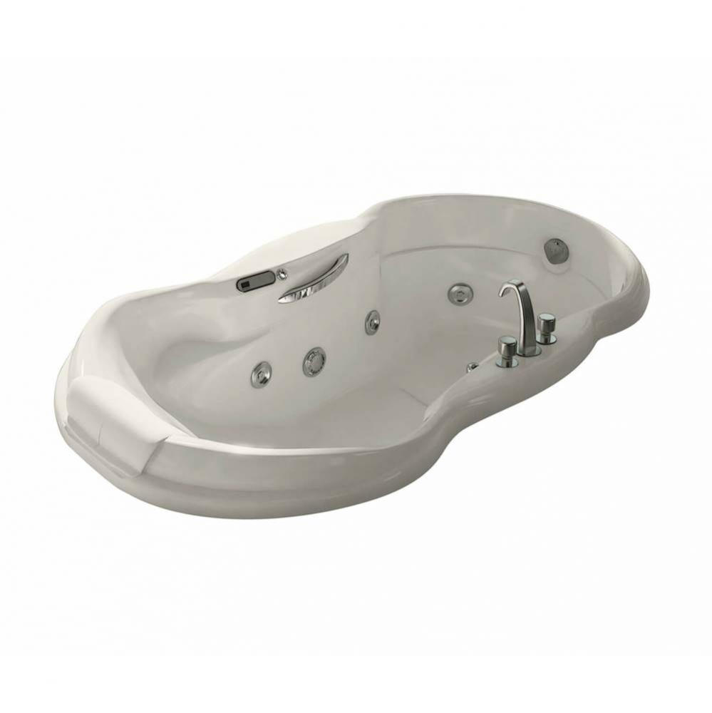 Palace 71.5 in. x 37.25 in. Drop-in Bathtub with End Drain in Biscuit