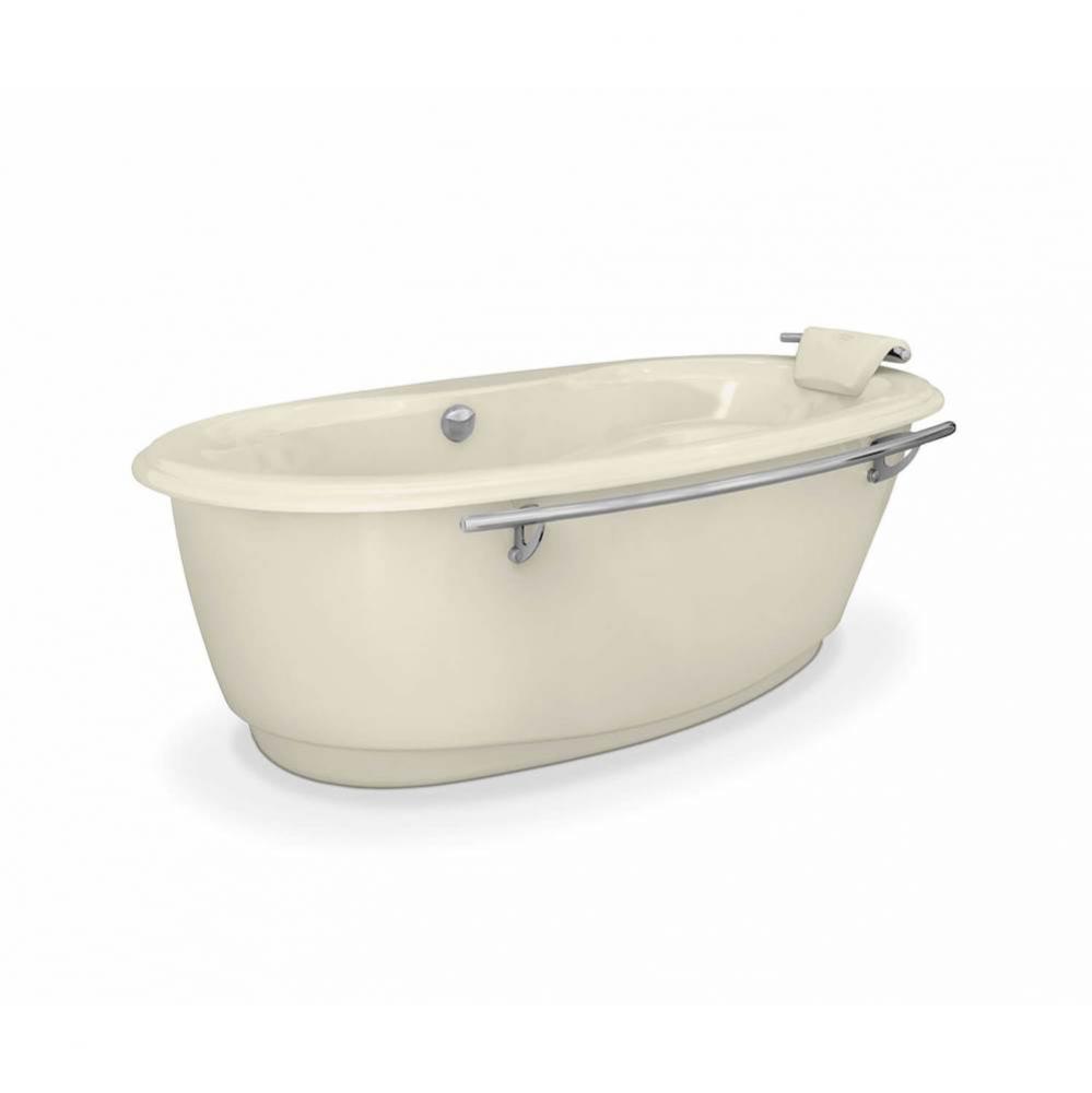 Souvenir With Apron 71.75 in. x 43.625 in. Freestanding Bathtub with Hydromax System Center Drain