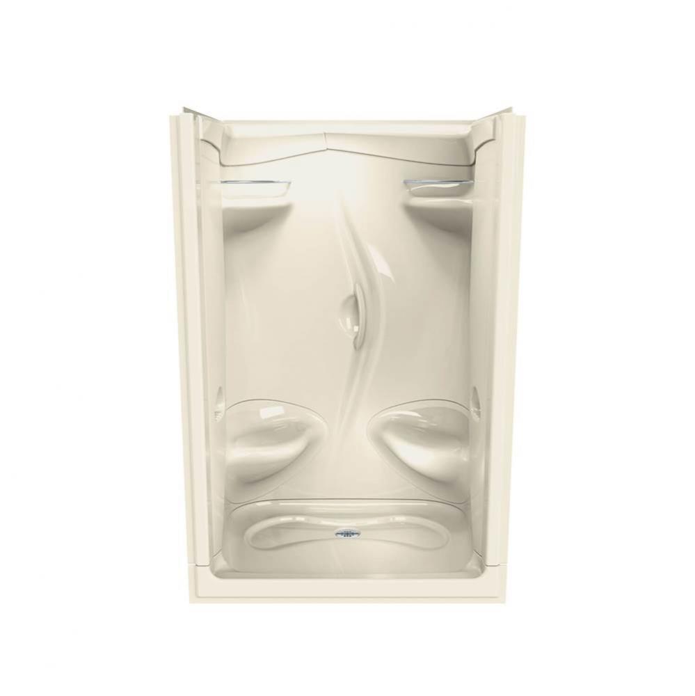 Stamina 48-II 51 in. x 35.75 in. x 76.375 in. 1-piece Shower with Right Seat, Center Drain in Bone