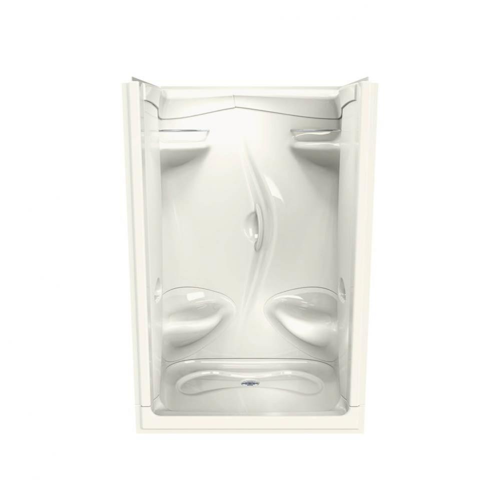 Stamina 48-II 51 in. x 35.75 in. x 76.38 in. 2-piece Shower with Right Seat, Center Drain in Biscu