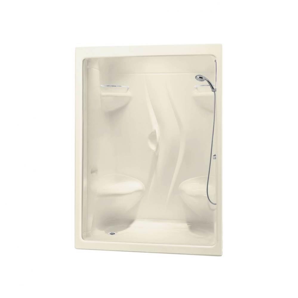 Stamina 60-I 59.5 in. x 35.75 in. x 85.25 in. 1-piece Shower with Right Seat, Right Drain in Bone