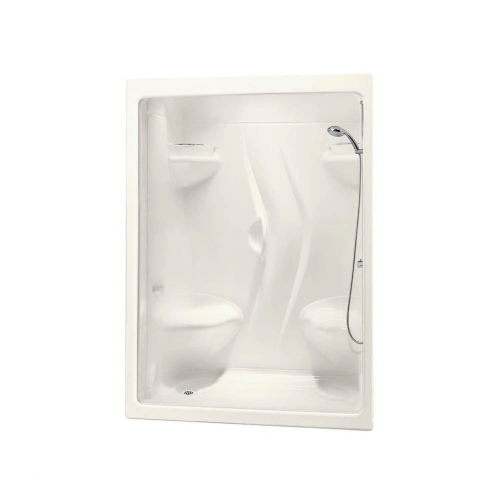 Stamina 60-I 59.5 in. x 35.75 in. x 85.25 in. 3-piece Shower with Left Seat, Left Drain in Biscuit