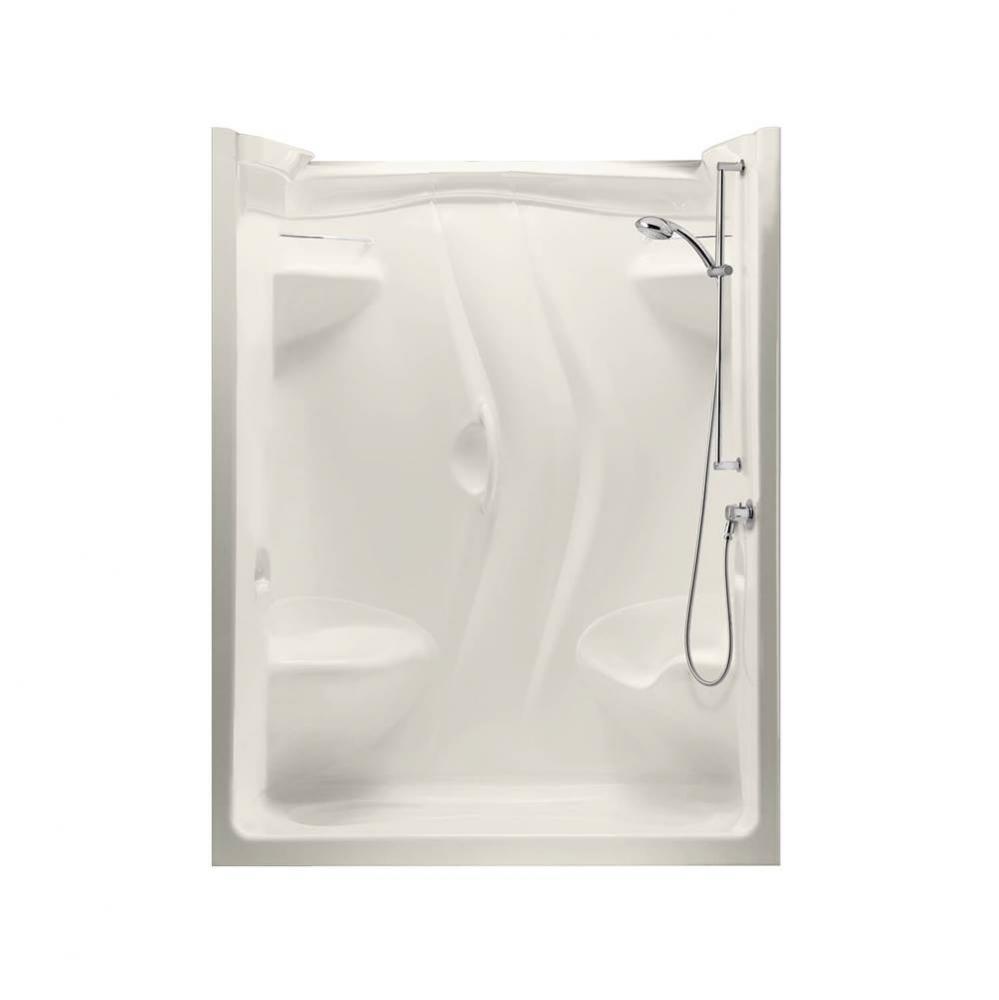 Stamina 60-II 59.5 in. x 35.75 in. x 76.375 in. 1-piece Shower with Left Seat, Left Drain in Biscu