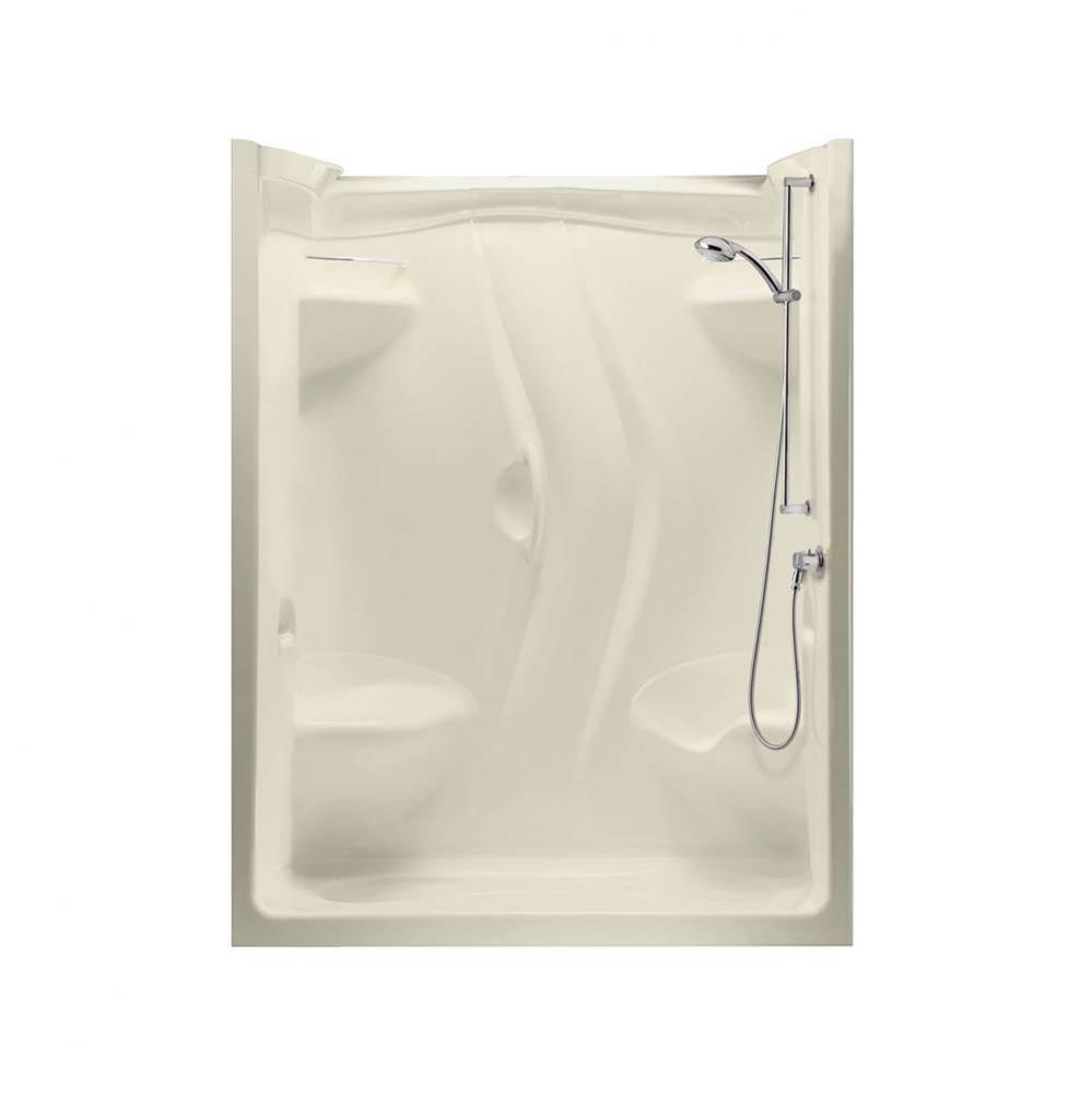 Stamina 60-II 59.5 in. x 35.75 in. x 76.38 in. 2-piece Shower with Left Seat, Left Drain in Bone