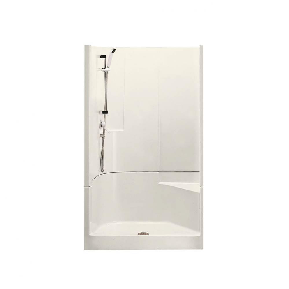 Biarritz 90 47.5 in. x 36.25 in. x 75 in. 2-piece Shower with No Seat, Center Drain in Biscuit