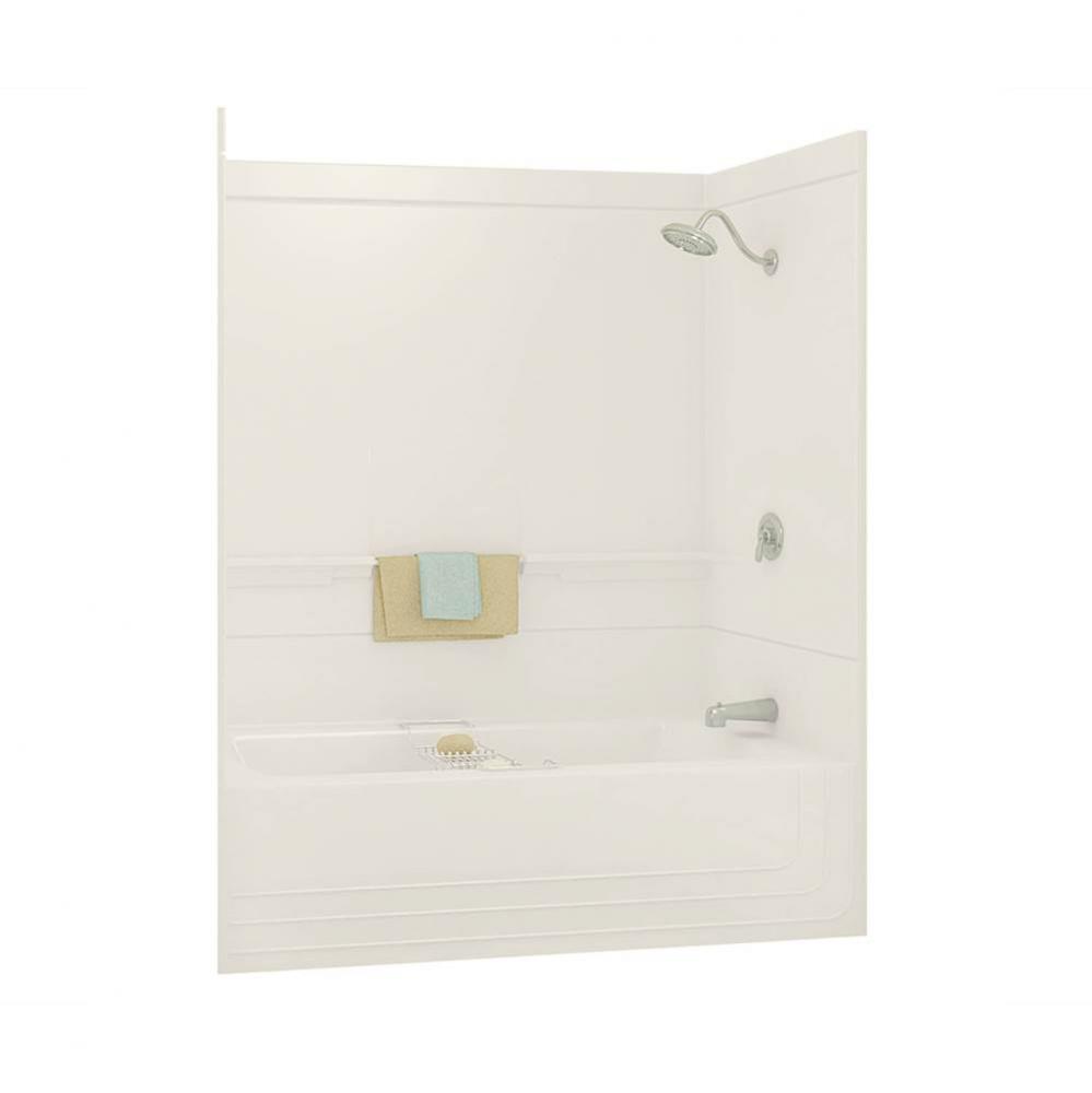 Monaco 59.5 in. x 30.75 in. x 73.875 in. 1-piece Tub Shower with Left Drain in Biscuit