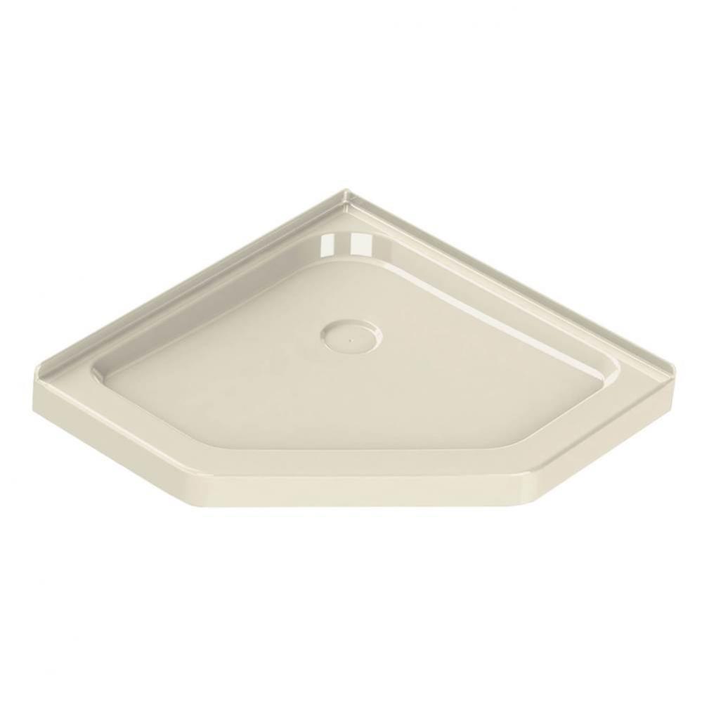 NA 40.125 in. x 40.125 in. x 4.125 in. Neo-Angle Corner Shower Base with Center Drain in Bone