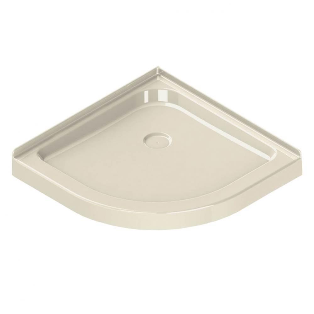 NR 32.125 in. x 32.125 in. x 4.125 in. Neo-Round Corner Shower Base with Center Drain in Bone