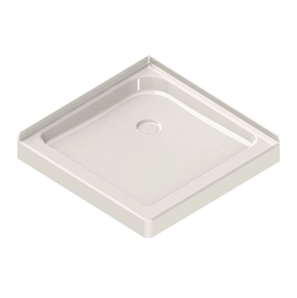 SQ 32.125 in. x 32.125 in. x 4.125 in. Square Corner Shower Base with Center Drain in Biscuit