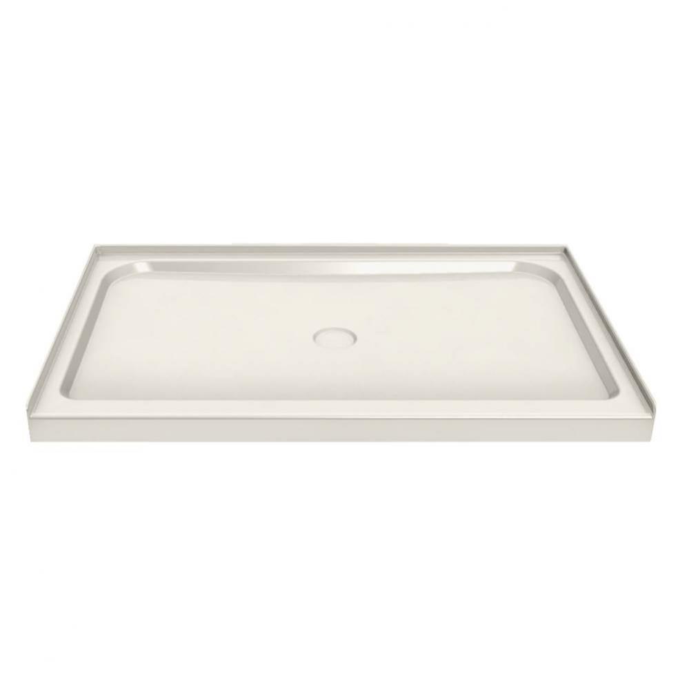 MAAX 47.75 in. x 32.125 in. x 4.125 in. Rectangular Alcove Shower Base with Center Drain in Biscui