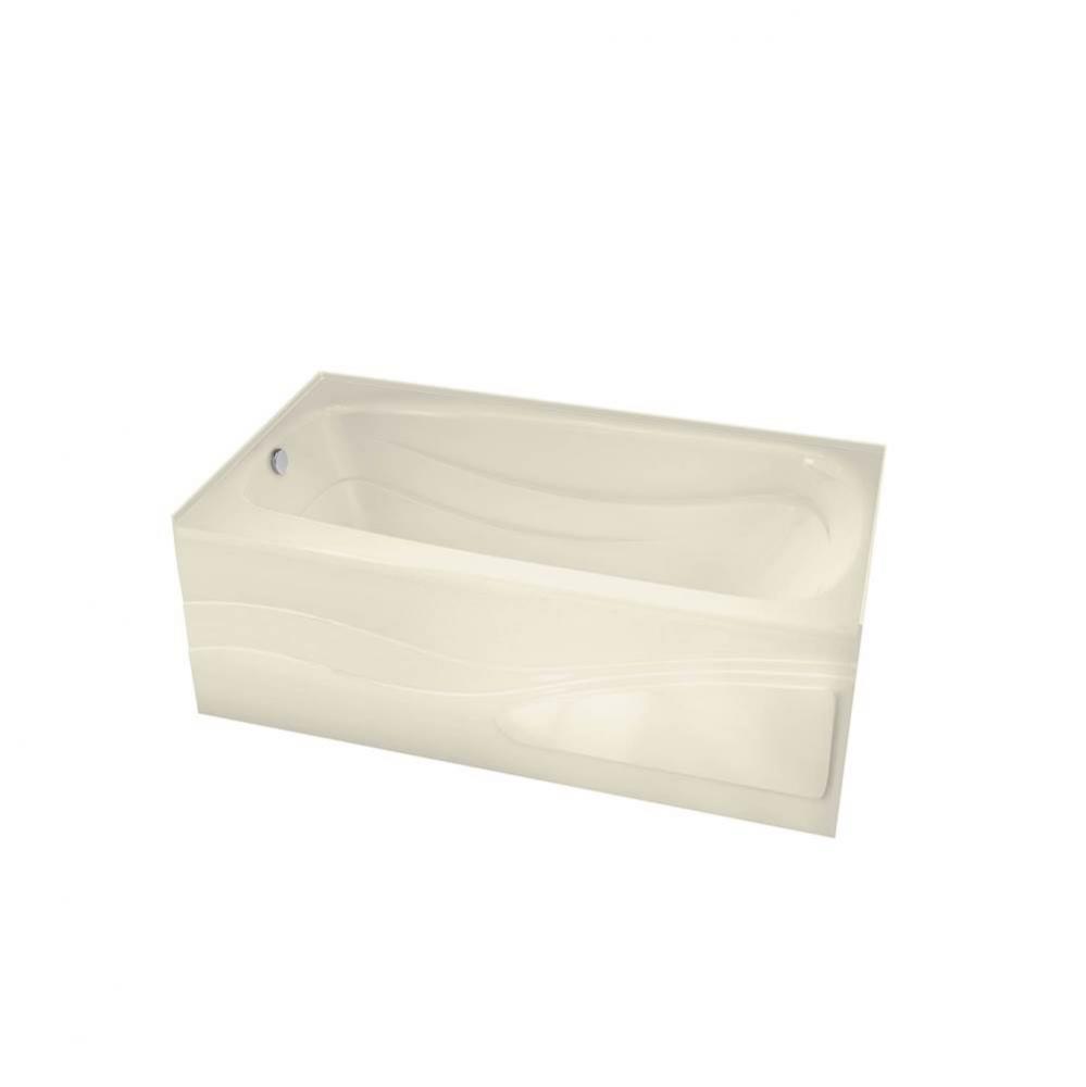 Tenderness 6032 Acrylic Alcove Left-Hand Drain Combined Whirlpool & Aeroeffect Bathtub in Bone