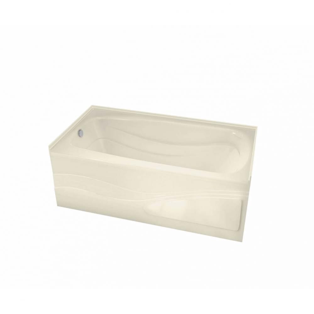 Tenderness 6036 Acrylic Alcove Left-Hand Drain Combined Whirlpool & Aeroeffect Bathtub in Bone
