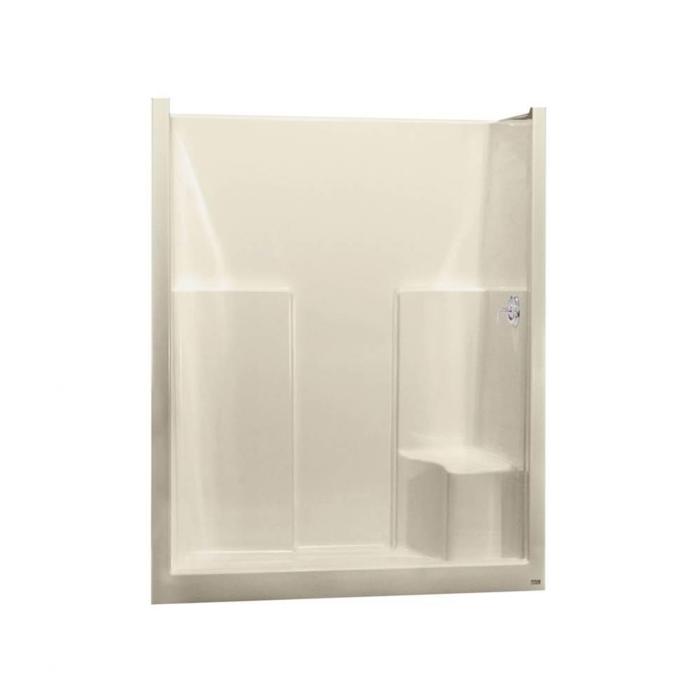 SS3660 R/L 60 in. x 36 in. x 77.375 in. 1-piece Shower with Left Seat, Center Drain in Bone