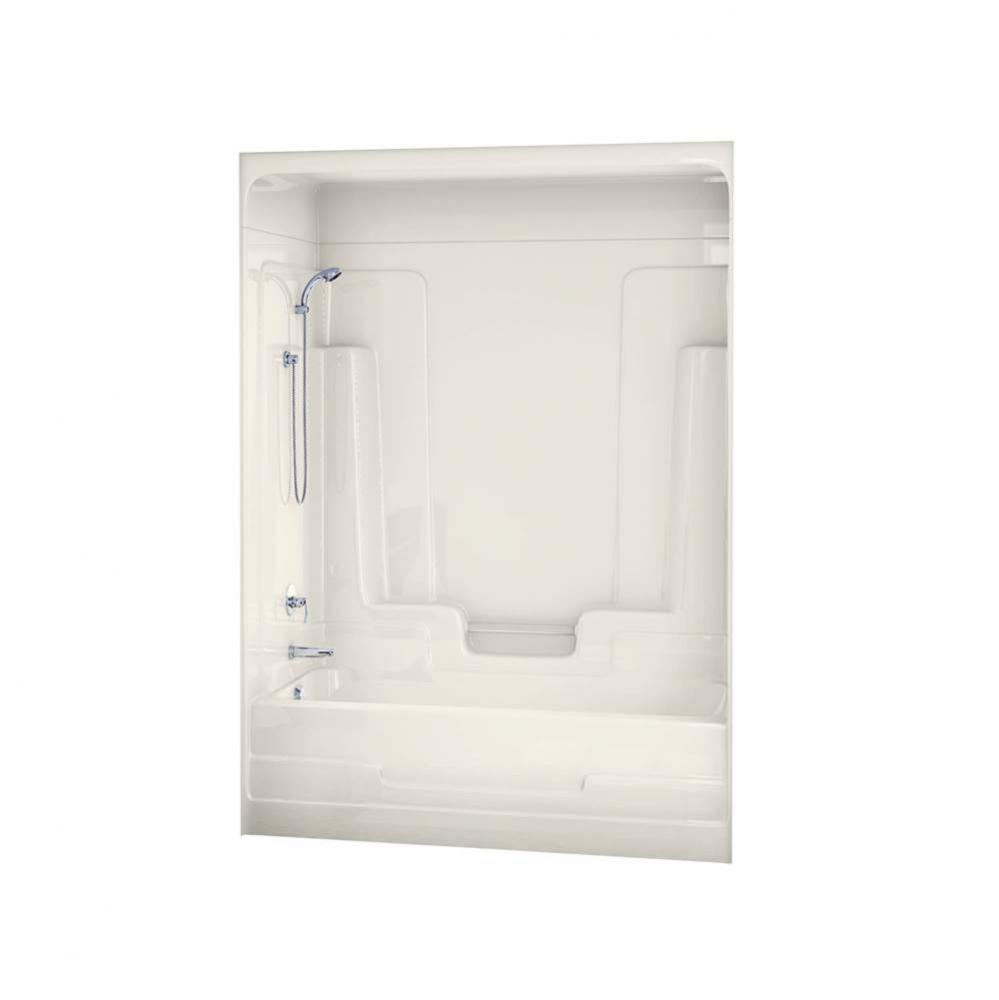 Nordica 59.375 in. x 32.75 in. x 73.5 in. 1-piece Tub Shower with Left Drain in Biscuit