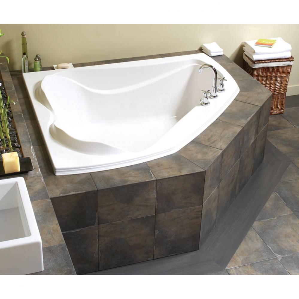 Cocoon 59.75 in. x 53.875 in. Corner Bathtub with Combined Hydrosens/Aerosens System Center Drain