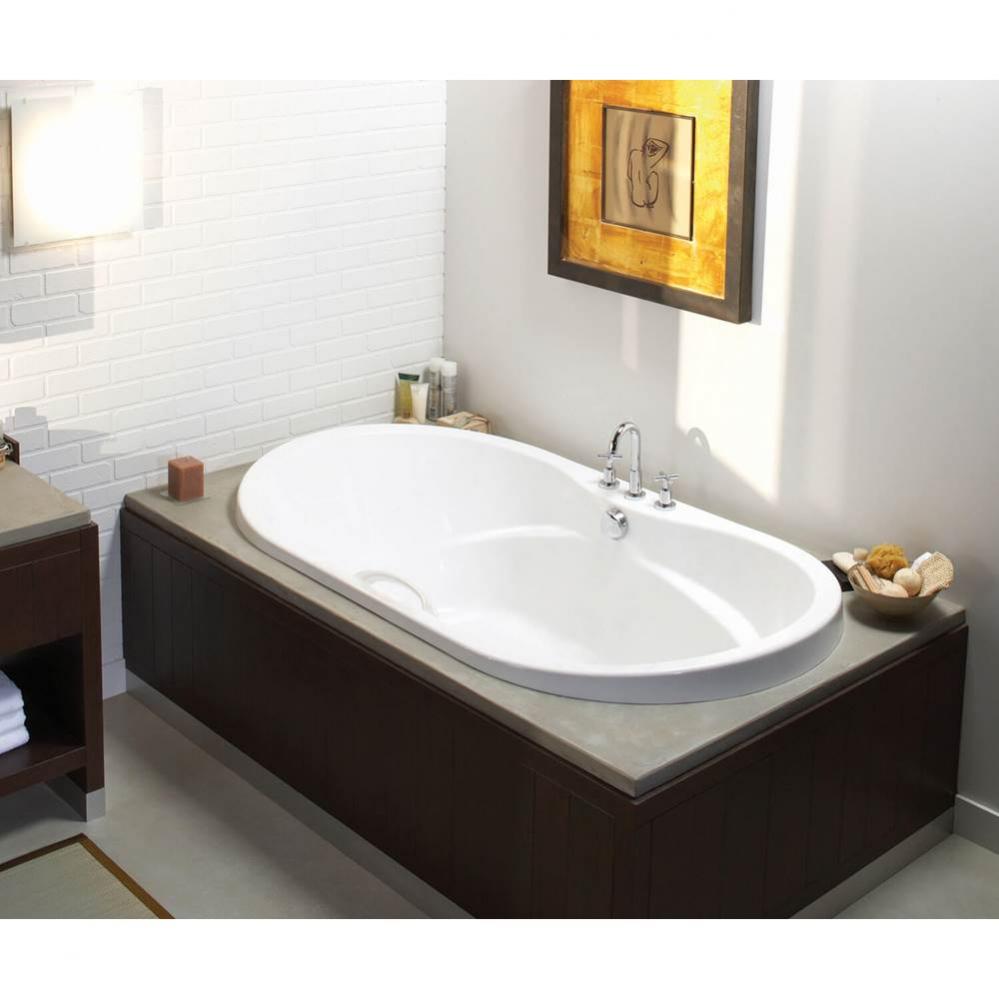 Living 72 in. x 42 in. Drop-in Bathtub with Hydromax System Center Drain in White