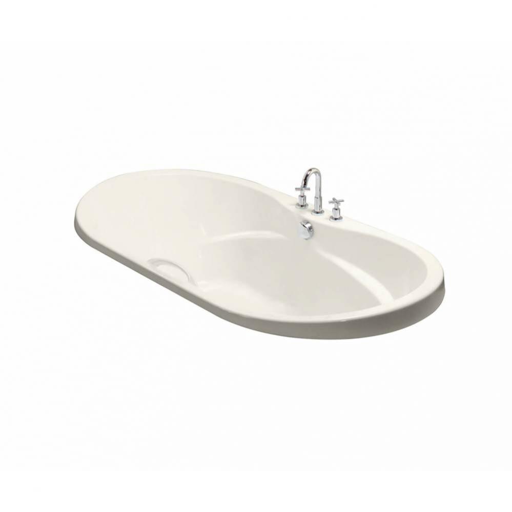 Living 72 in. x 42 in. Drop-in Bathtub with Center Drain in Biscuit