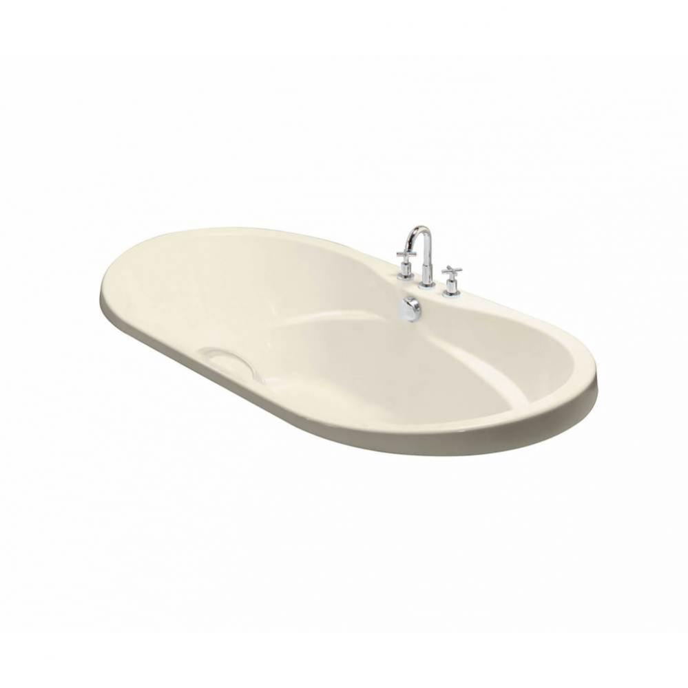 Living 72 in. x 36 in. Drop-in Bathtub with Center Drain in Bone