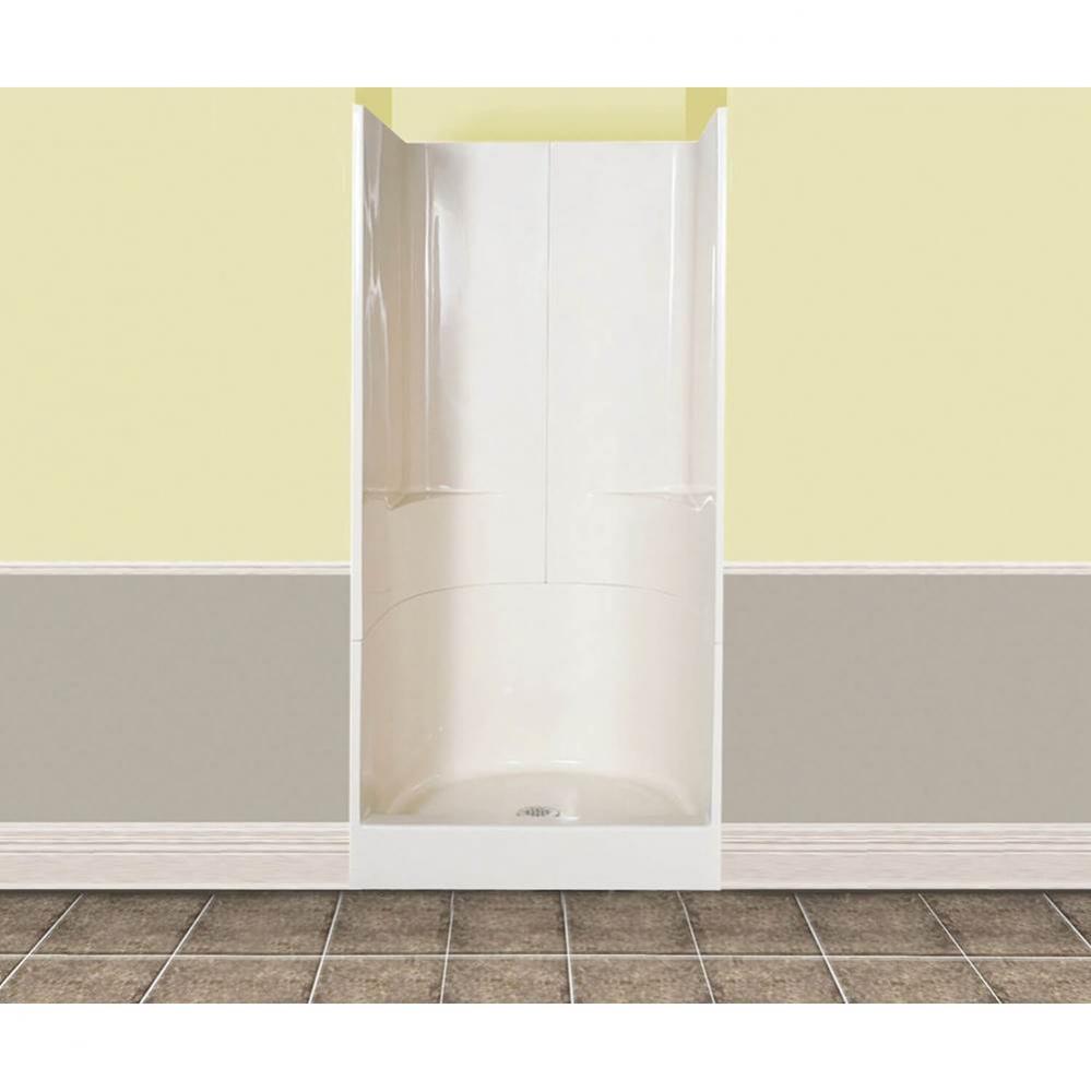 36SKD 35.875 in. x 34.5 in. x 76.25 in. 3-piece Shower with No Seat, Center Drain in White