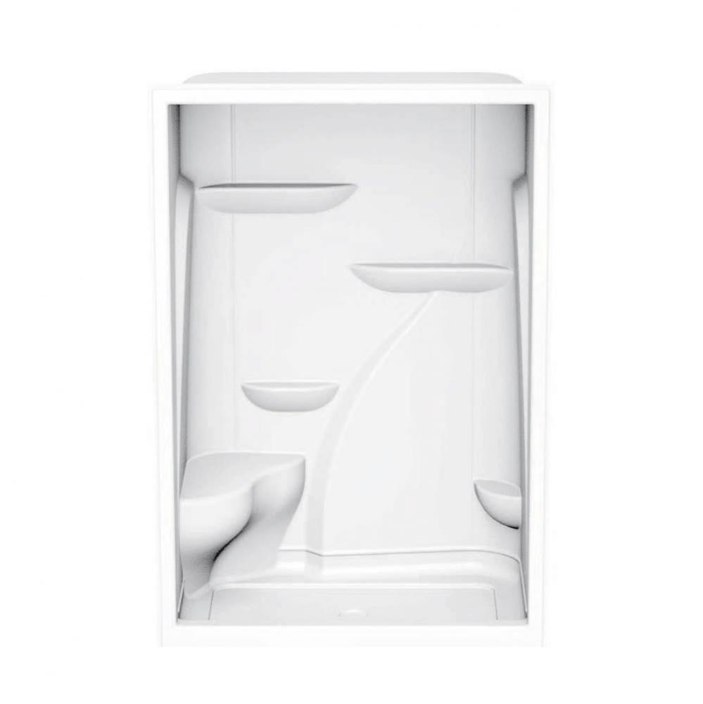 M160 60 x 36 Acrylic Alcove Center Drain One-Piece Shower in White
