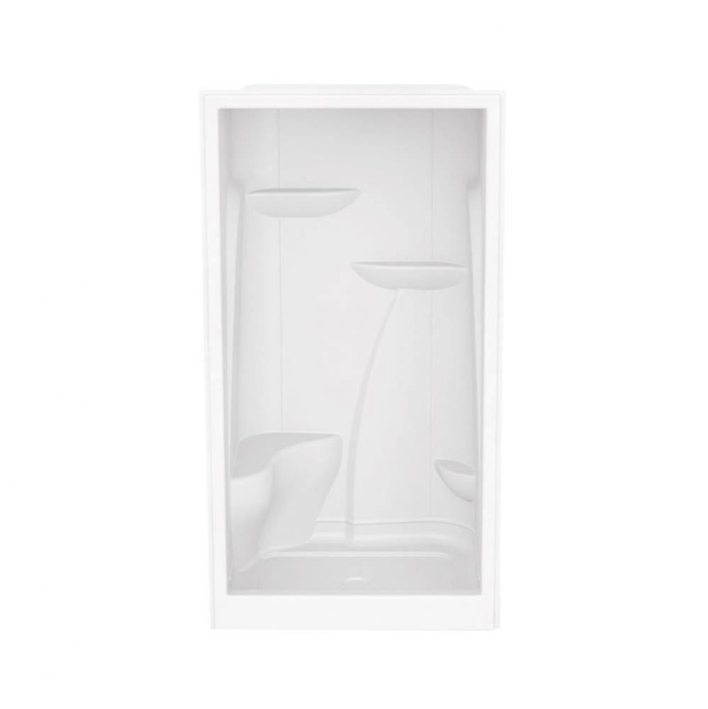 E160 60 x 37 Acrylic Alcove Center Drain One-Piece Shower in White