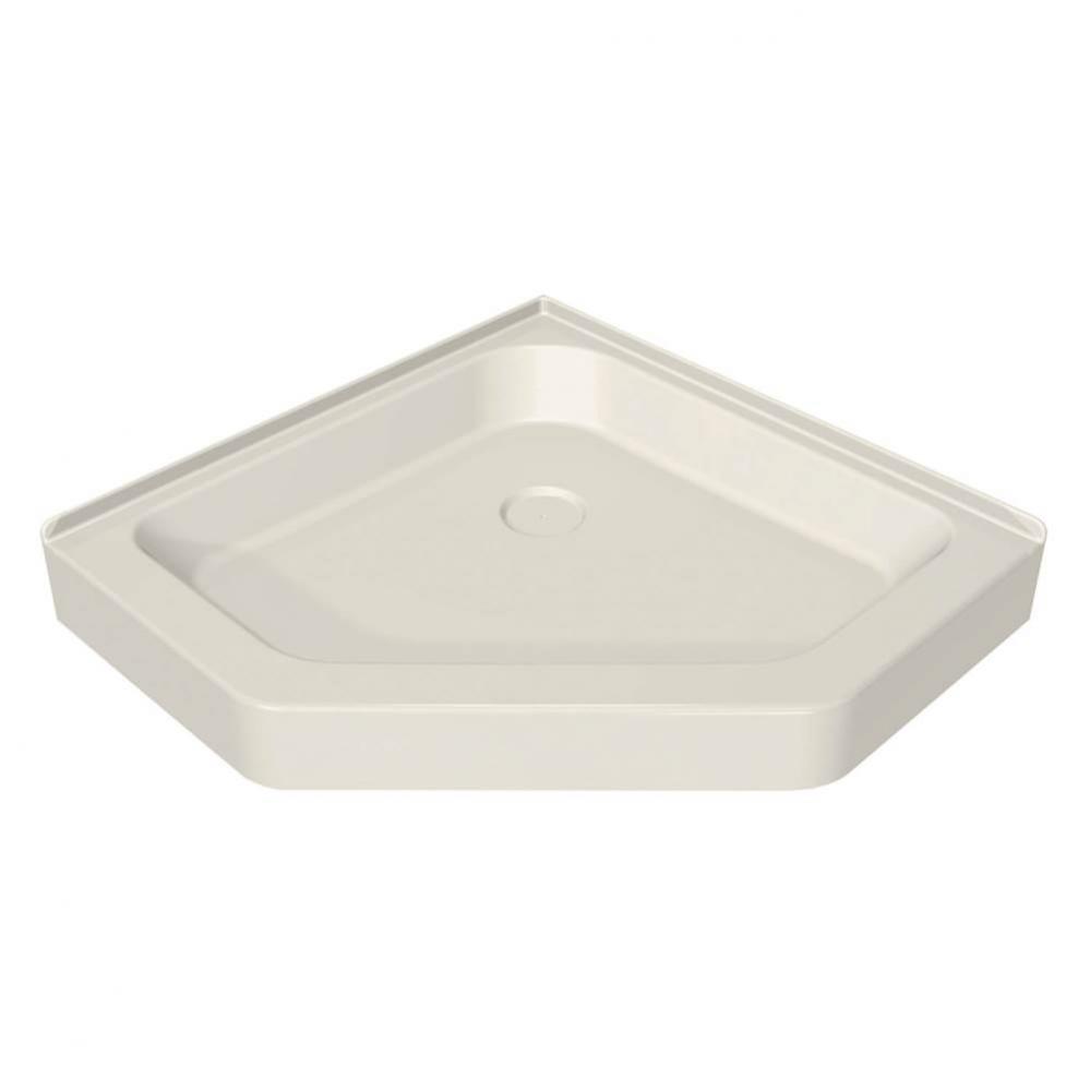 NA 36.125 in. x 36.125 in. x 6.125 in. Neo-Angle Corner Shower Base with Center Drain in Biscuit