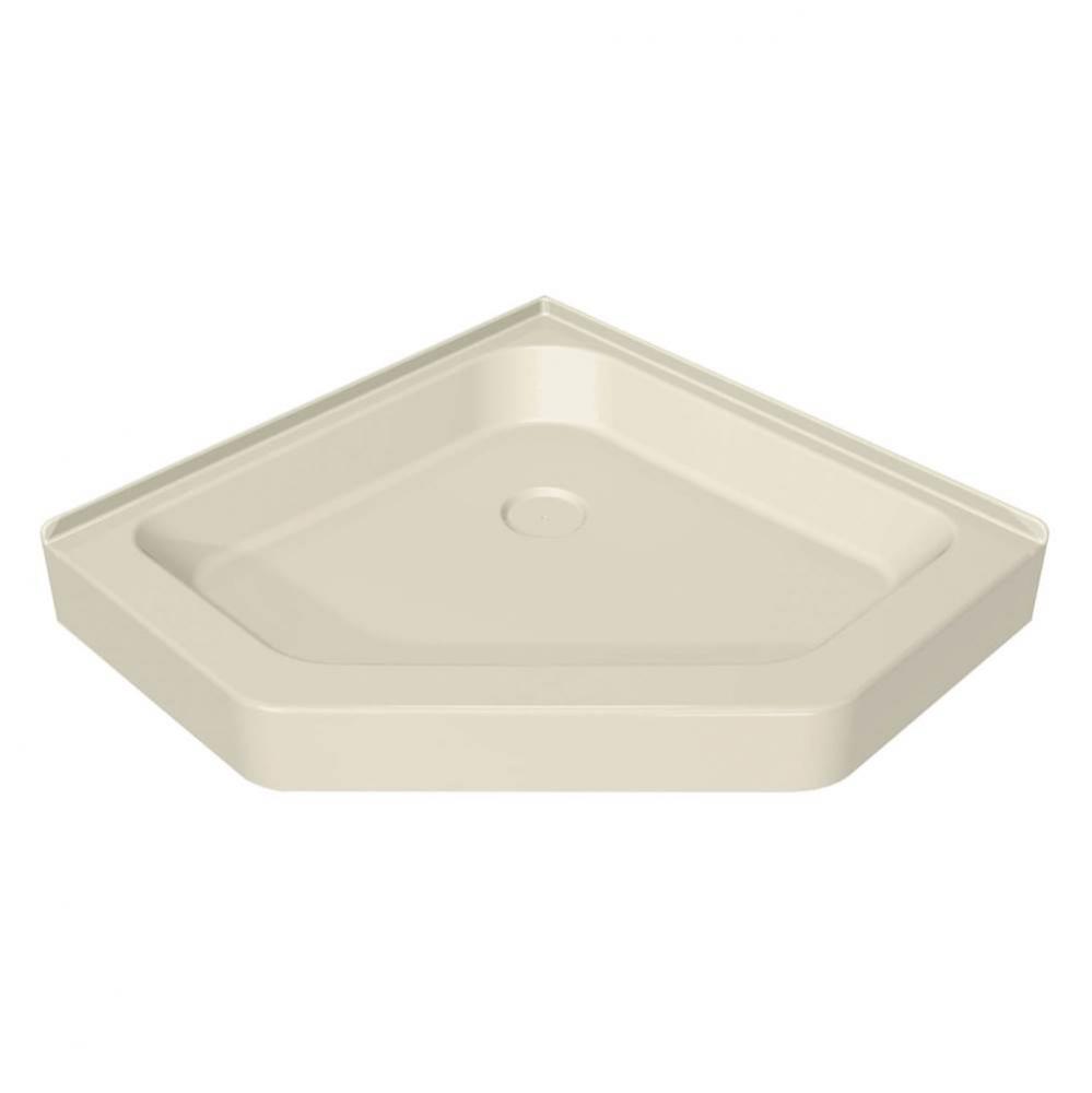 NA 38.125 in. x 38.125 in. x 6.125 in. Neo-Angle Corner Shower Base with Center Drain in Bone