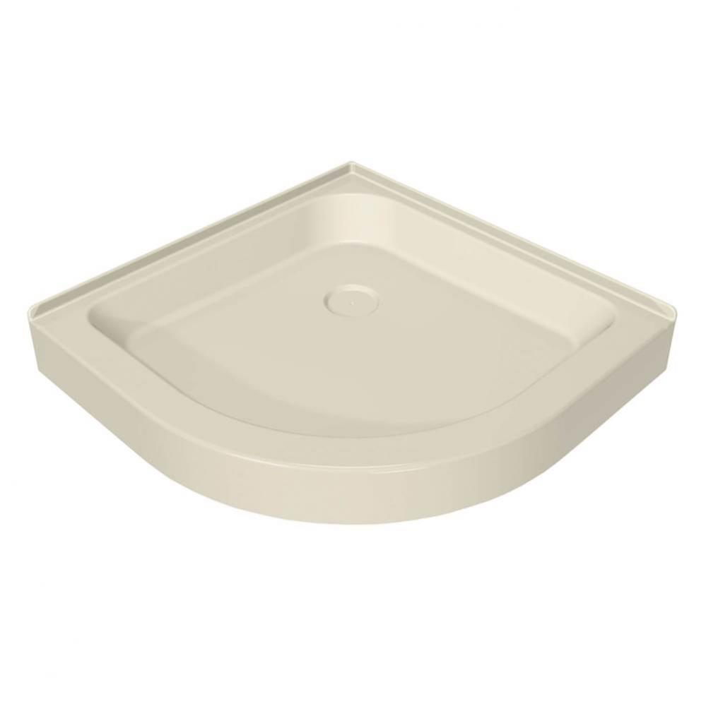 R 32.125 in. x 32.125 in. x 6.125 in. Neo-Round Corner Shower Base with Center Drain in Bone