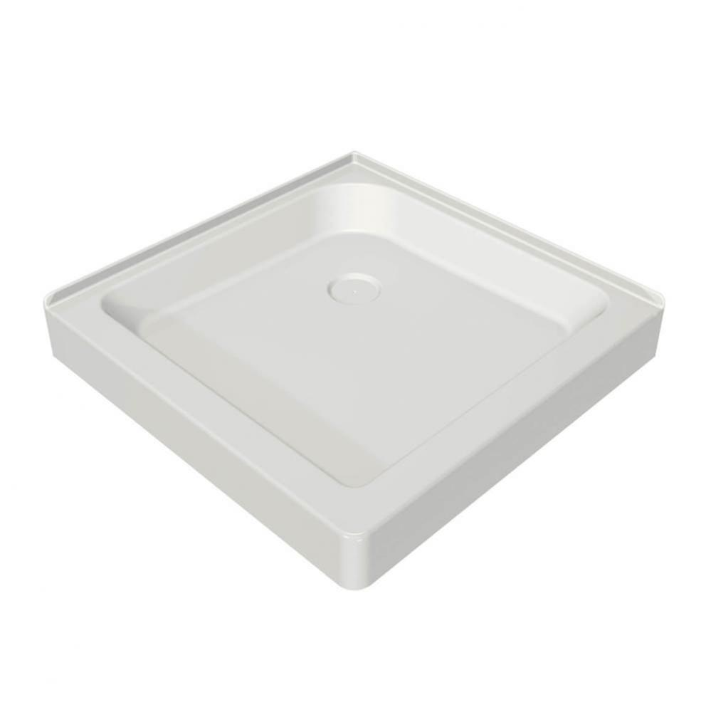 SQ 32.125 in. x 32.125 in. x 6.125 in. Square Corner Shower Base with Center Drain in White