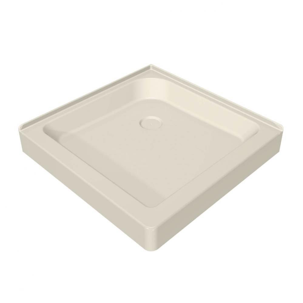 SQ 32.125 in. x 32.125 in. x 6.125 in. Square Corner Shower Base with Center Drain in Bone