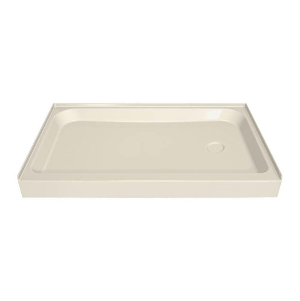 MAAX 59.75 in. x 30.125 in. x 6.125 in. Rectangular Alcove Shower Base with Left Drain in Bone