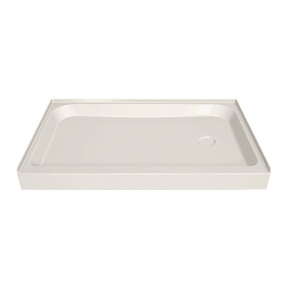 MAAX 59.75 in. x 32.125 in. x 6.125 in. Rectangular Alcove Shower Base with Right Drain in Biscuit