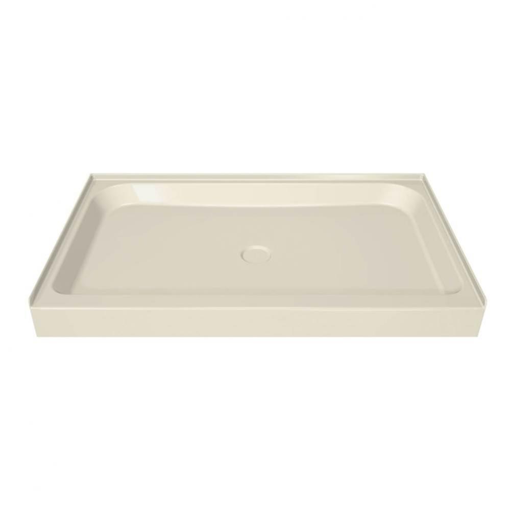 MAAX 59.75 in. x 36.125 in. x 6.125 in. Rectangular Alcove Shower Base with Center Drain in Bone