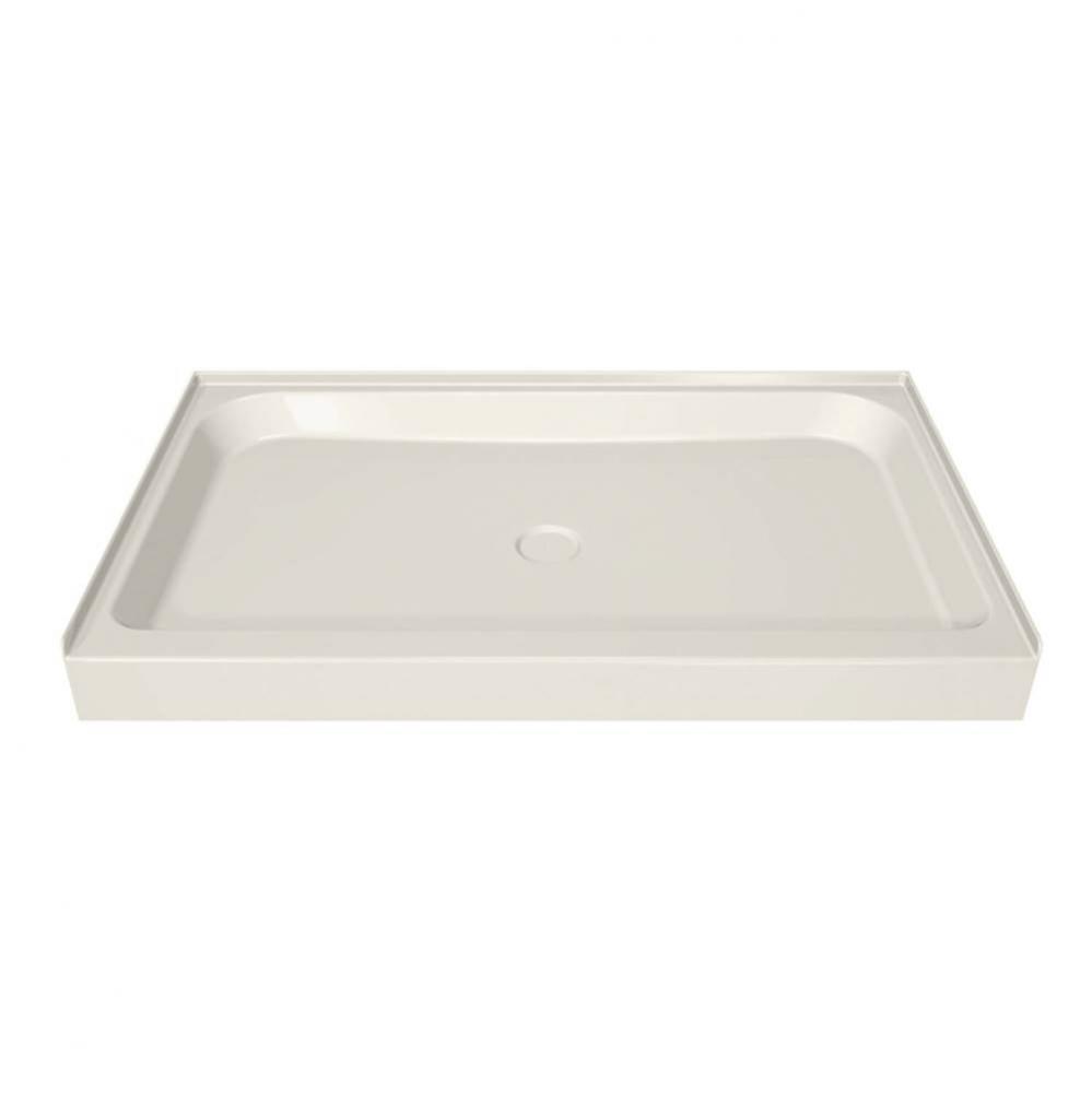 MAAX 59.75 in. x 36.125 in. x 6.125 in. Rectangular Alcove Shower Base with Center Drain in Biscui