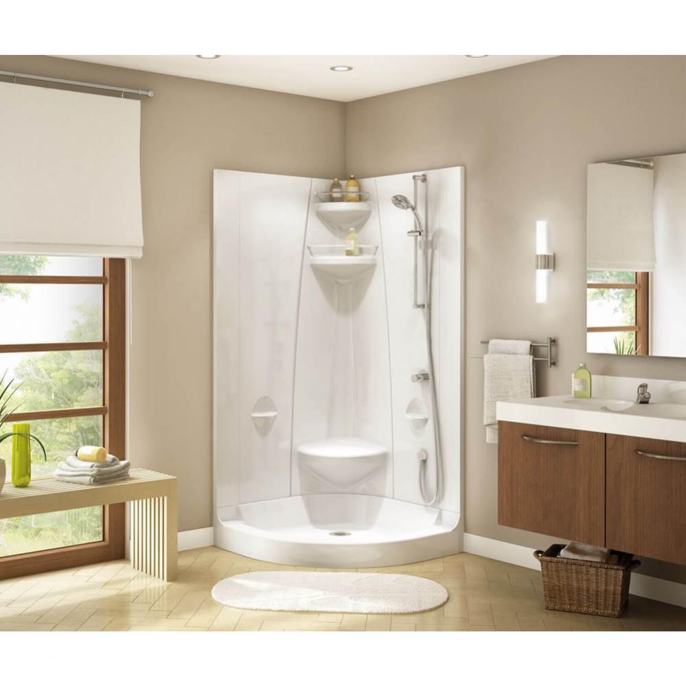 Freestyle 42 Neo-Round (1-Piece) 41.75 in. x 41.75 in. x 77.5 in. 1-piece Shower With Center Seat