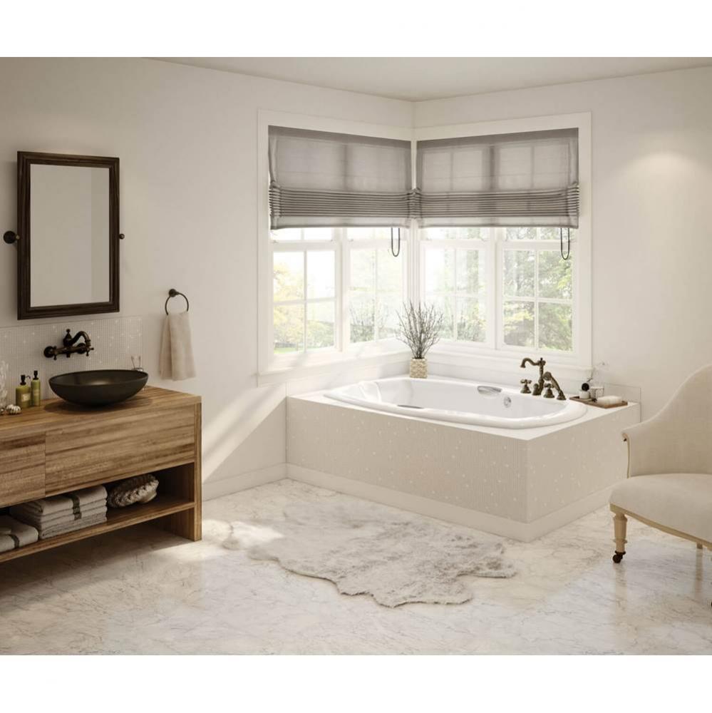 Release 72 in. x 42 in. Drop-in Bathtub with Center Drain in White