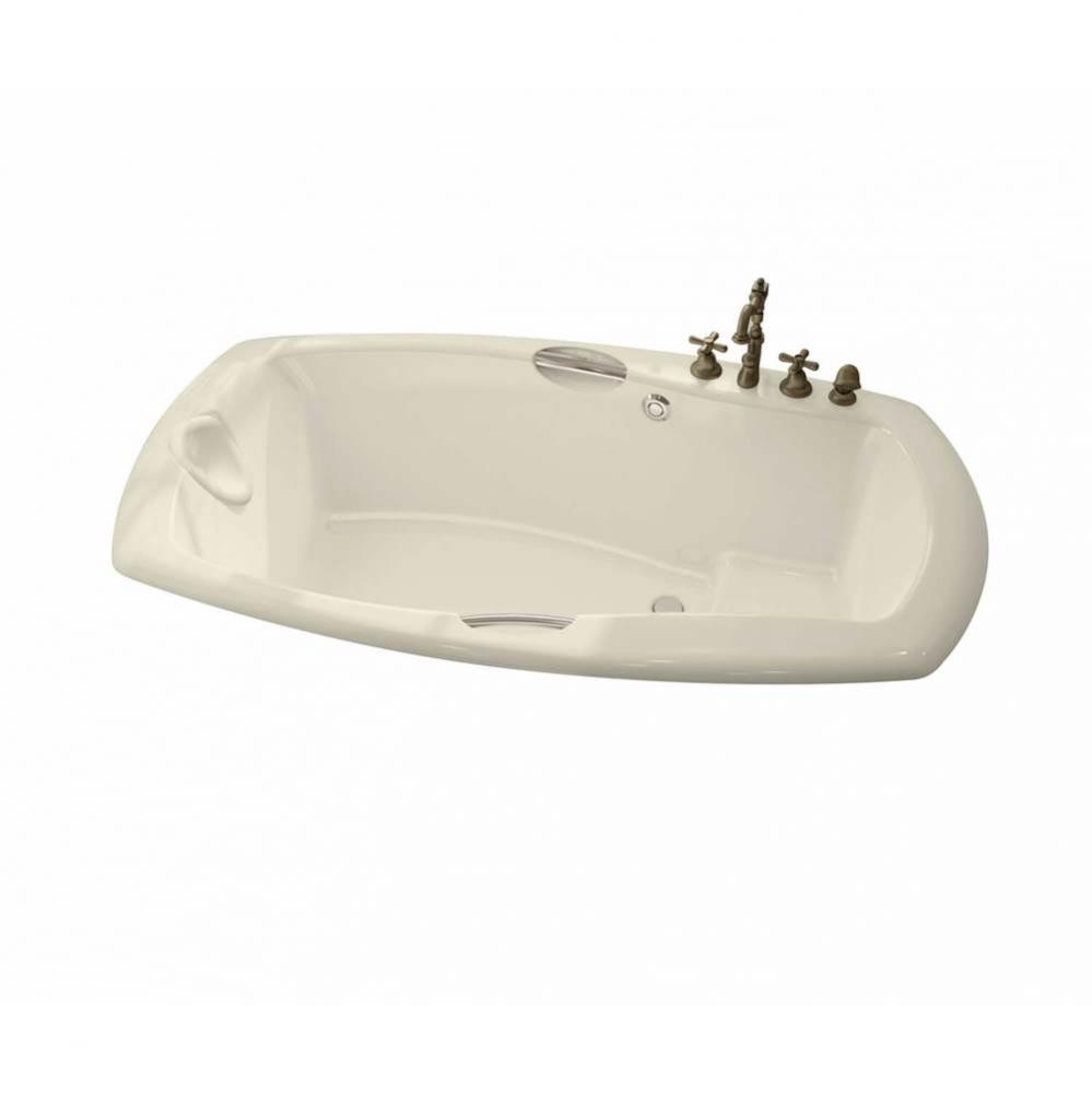 Release 72 in. x 42 in. Drop-in Bathtub with Aerofeel System Center Drain in Bone