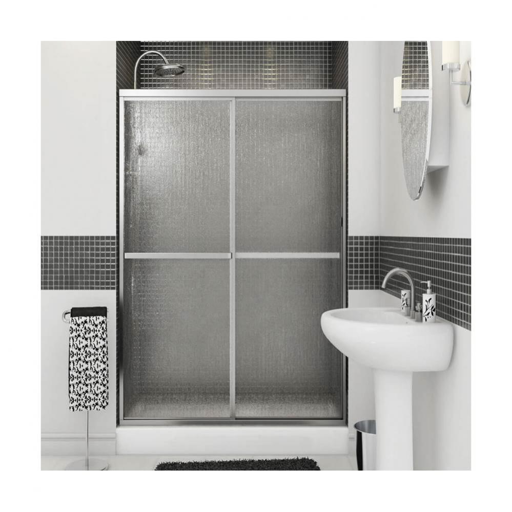 Polar 42-47 1/2 x 68 in. Sliding Shower Door for Alcove Installation with Raindrop glass in Chrome