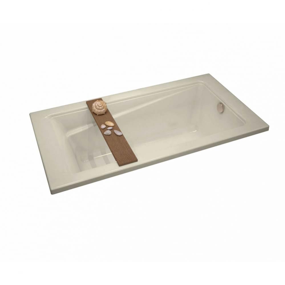 New Town 59.75 in. x 32 in. Drop-in Bathtub with 10 microjets System End Drain in Bone