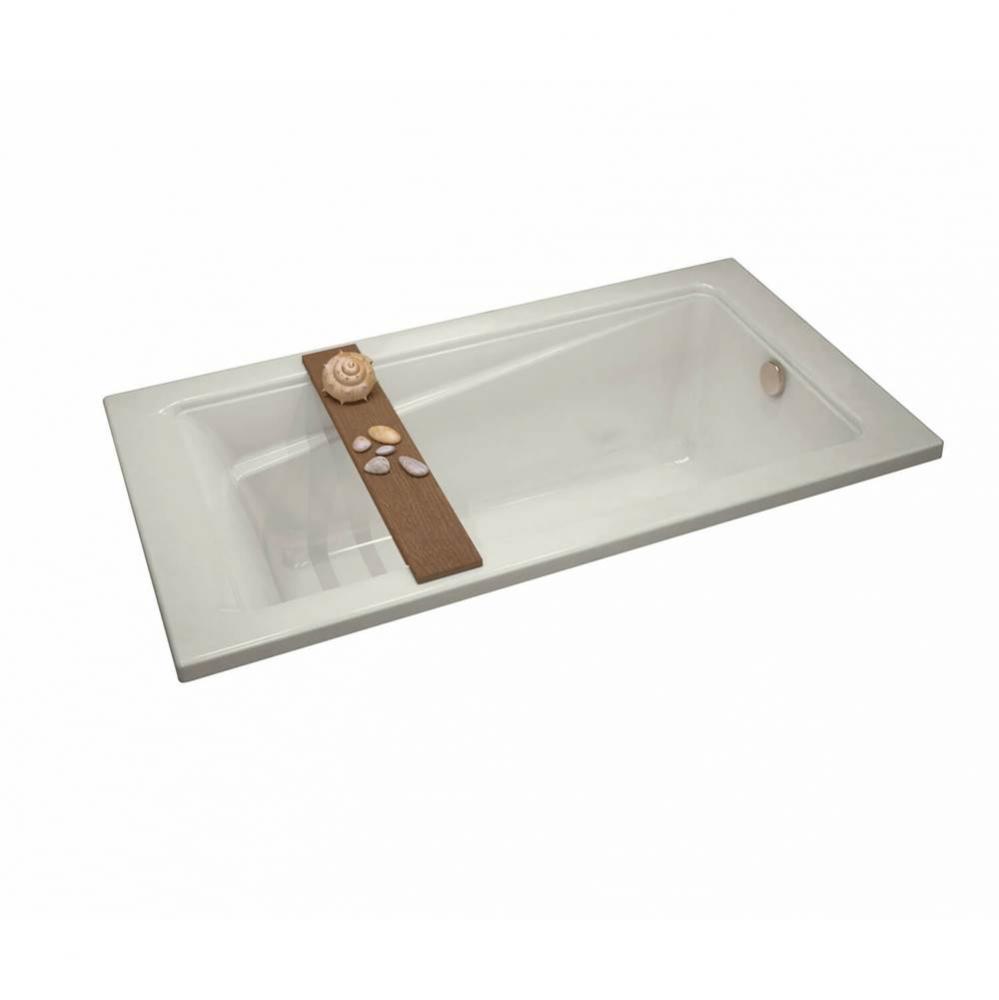 New Town 59.75 in. x 32 in. Drop-in Bathtub with End Drain in Biscuit