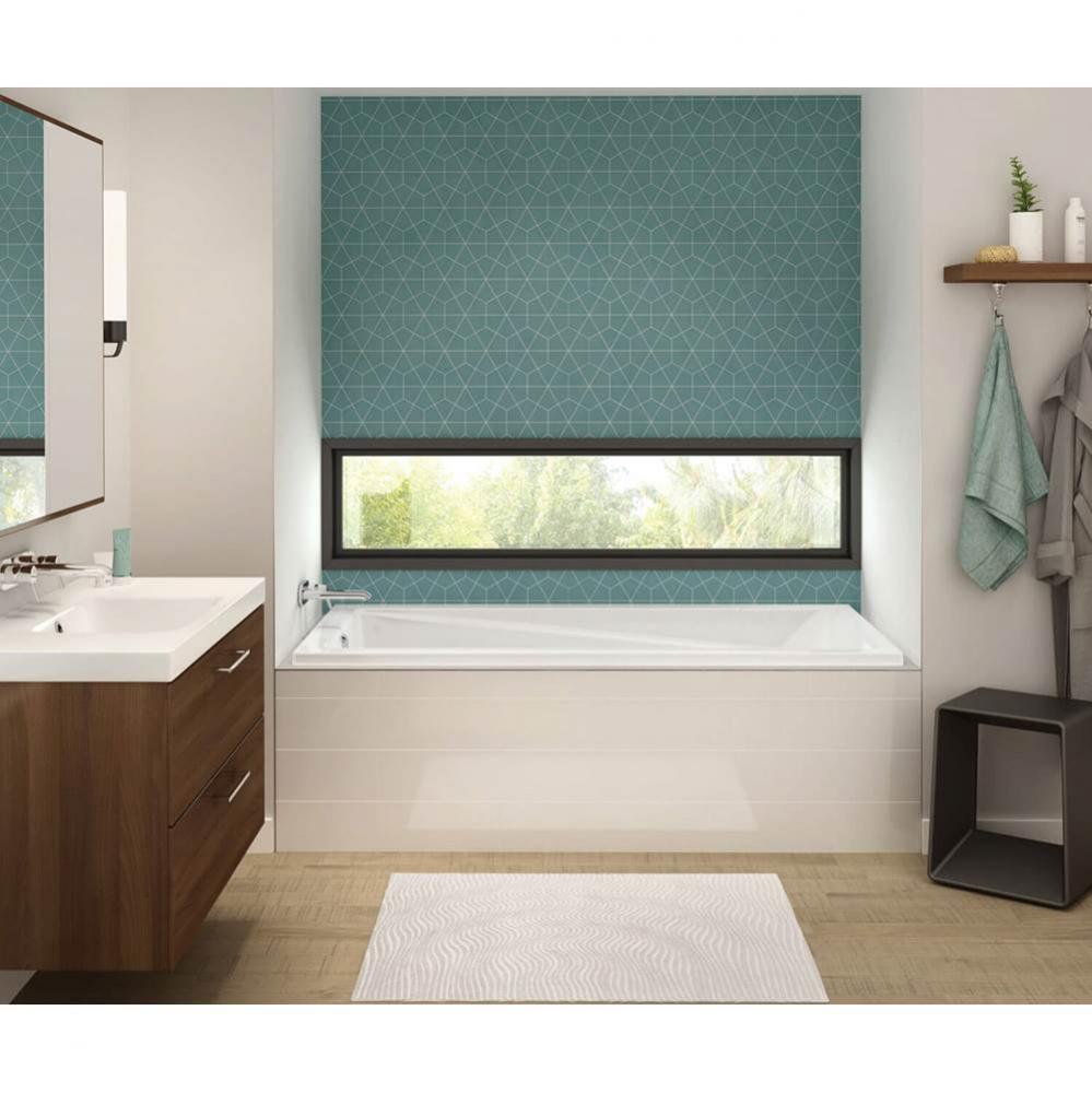 Exhibit 59.75 in. x 31.875 in. Drop-in Bathtub with End Drain in White