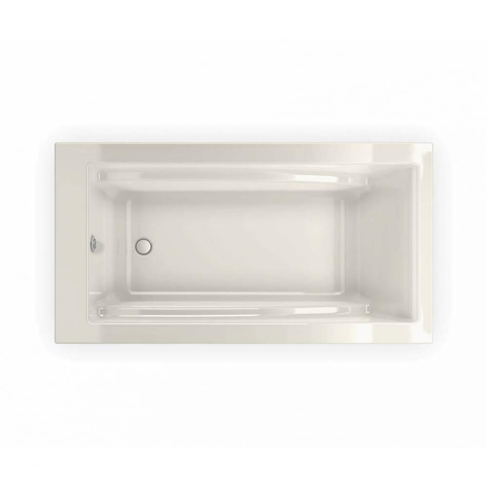 Optik F 60 in. x 32 in. Freestanding Bathtub with End Drain in Biscuit