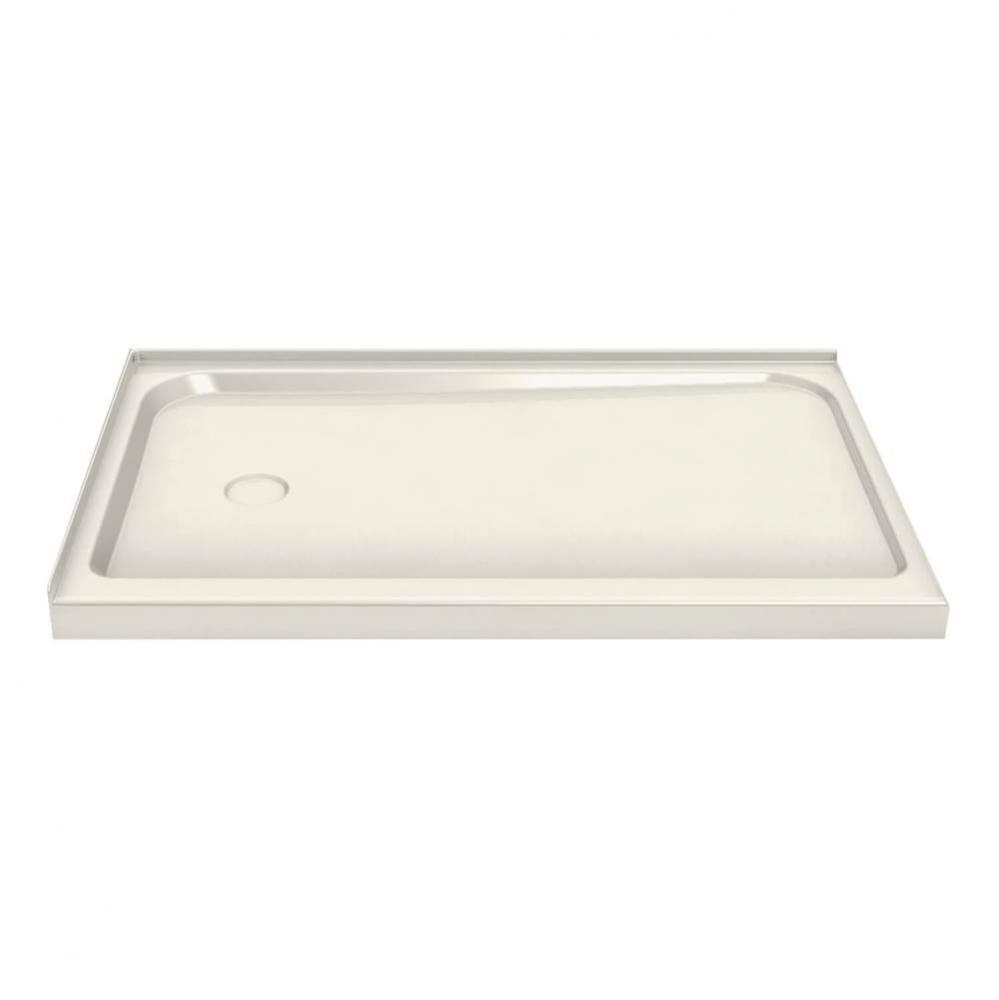 MAAX 59.75 in. x 36.25 in. x 4.125 in. Rectangular Corner Shower Base with Right Drain in Biscuit