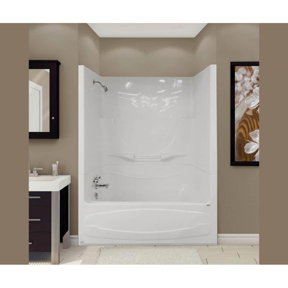 Figaro II AFR 59.25 in. x 33 in. x 76.25 in. 1-piece Tub Shower with 10 microjets Right Drain in W