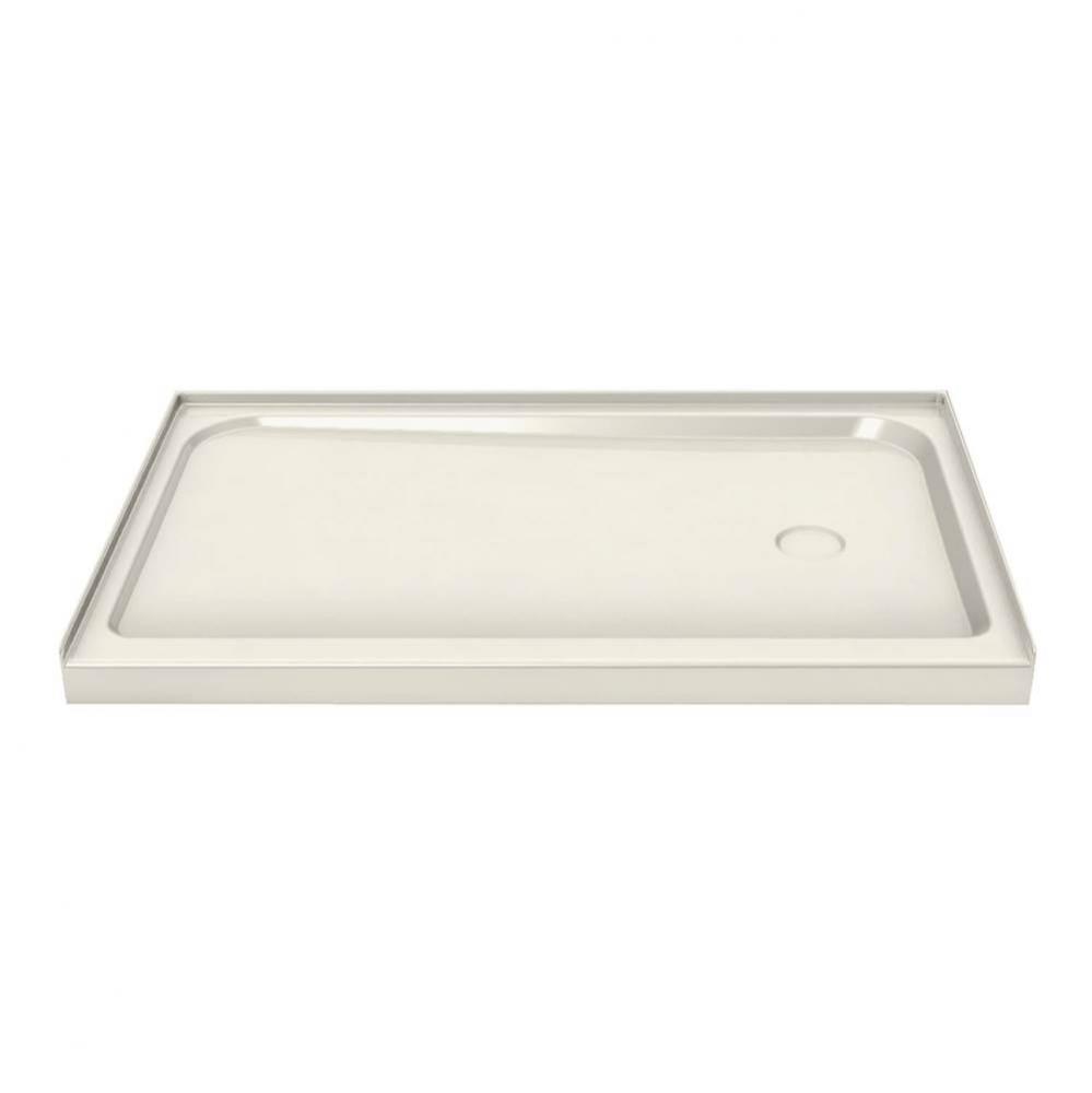 MAAX 59.75 in. x 36.25 in. x 4.125 in. Rectangular Alcove Shower Base with Right Drain in Biscuit