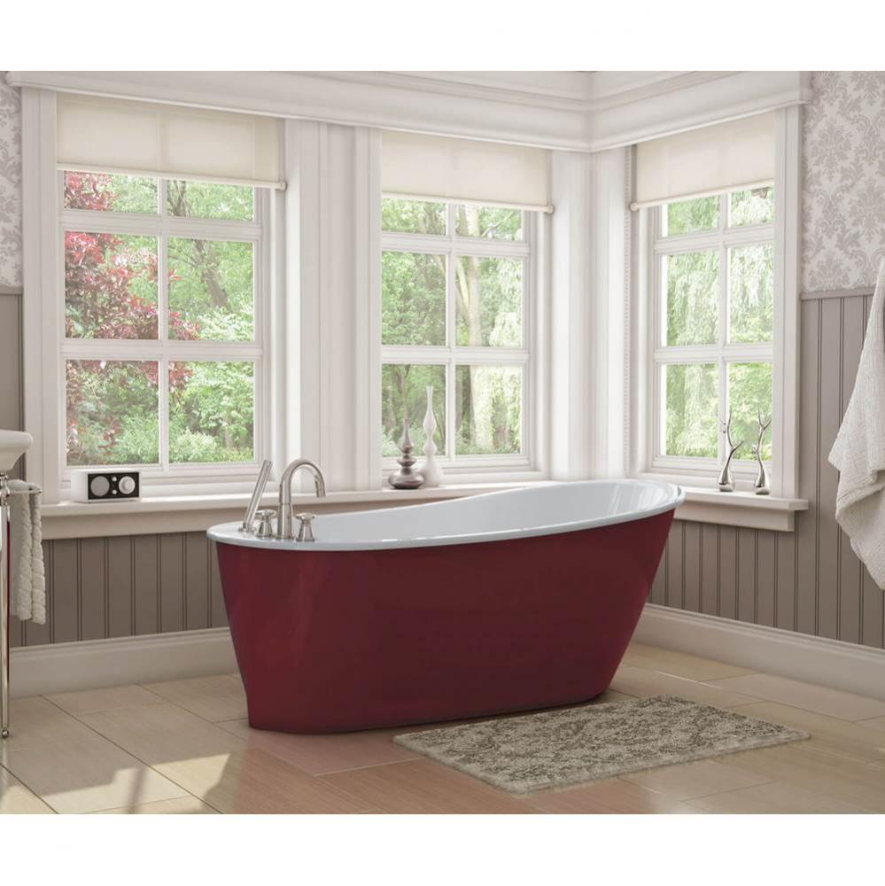 Sax 60 in. x 32 in. Freestanding Bathtub with End Drain in Ruby